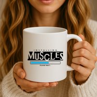 Installing Muscles Please Wait Funny Workout Mug