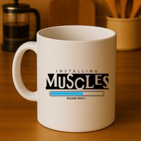 Installing Muscles Please Wait Funny Workout Mug