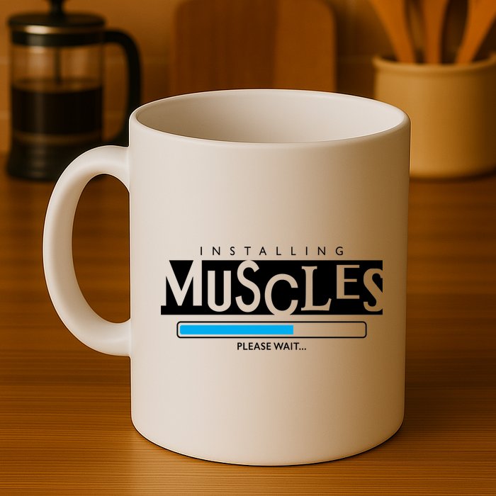 Installing Muscles Please Wait Funny Workout Mug