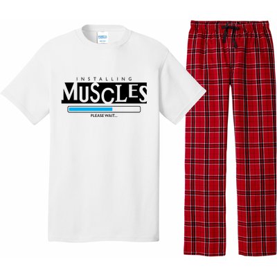 Installing Muscles Please Wait Funny Workout Pajama Set