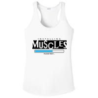 Installing Muscles Please Wait Funny Workout Ladies PosiCharge Competitor Racerback Tank
