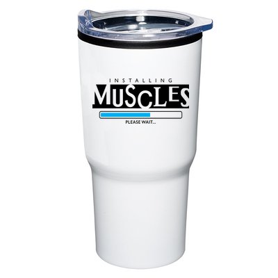 Installing Muscles Please Wait Funny Workout Tumbler