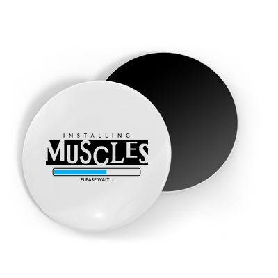 Installing Muscles Please Wait Funny Workout Magnet