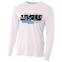 Installing Muscles Please Wait Funny Workout Cooling Performance Long Sleeve Crew