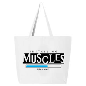 Installing Muscles Please Wait Funny Workout 25L Jumbo Tote