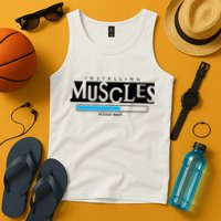 Installing Muscles Please Wait Funny Workout Tank Top