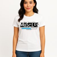 Installing Muscles Please Wait Funny Workout Womens T-Shirt