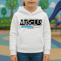 Installing Muscles Please Wait Funny Workout Kids Hoodie