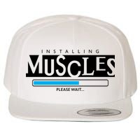 Installing Muscles Please Wait Funny Workout Wool Snapback Cap