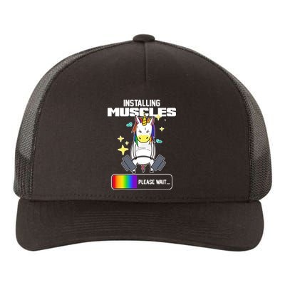 Installing Muscles Unicorn Lifting Yupoong Adult 5-Panel Trucker Hat