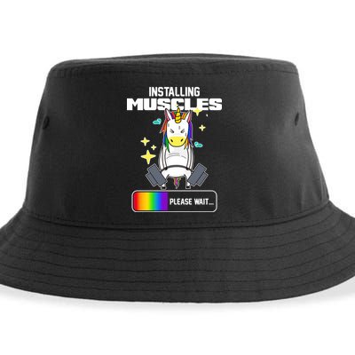 Installing Muscles Unicorn Lifting Sustainable Bucket Hat