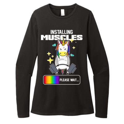 Installing Muscles Unicorn Lifting Womens CVC Long Sleeve Shirt