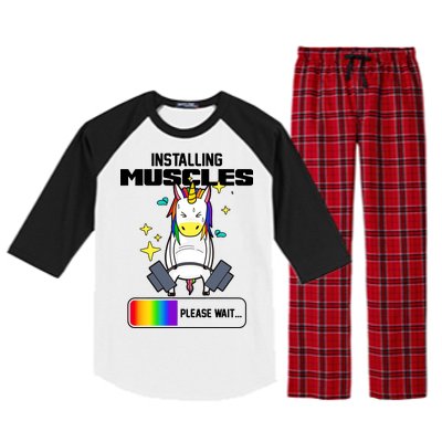 Installing Muscles Unicorn Lifting Raglan Sleeve Pajama Set