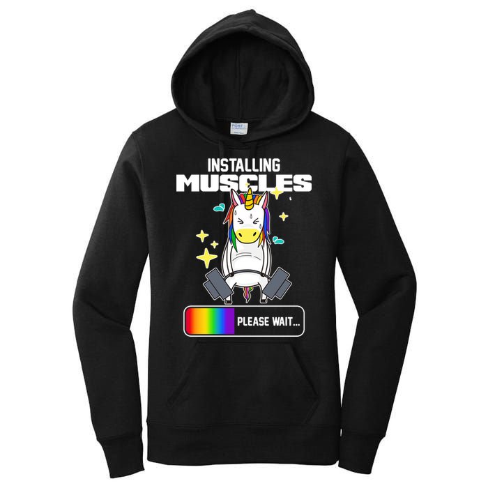 Installing Muscles Unicorn Lifting Women's Pullover Hoodie