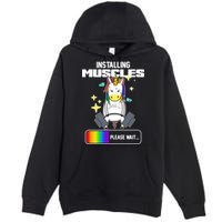 Installing Muscles Unicorn Lifting Premium Pullover Hoodie
