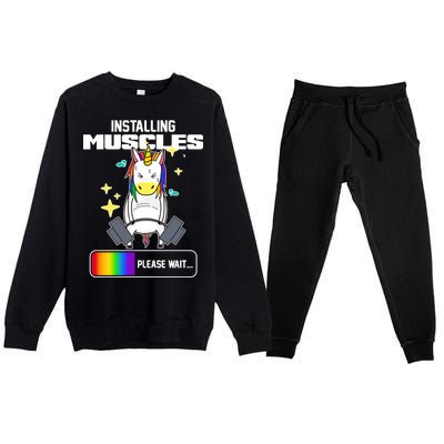 Installing Muscles Unicorn Lifting Premium Crewneck Sweatsuit Set