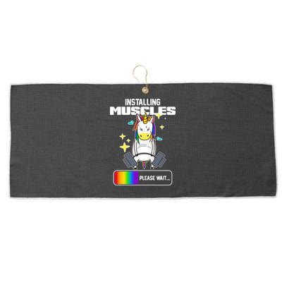 Installing Muscles Unicorn Lifting Large Microfiber Waffle Golf Towel