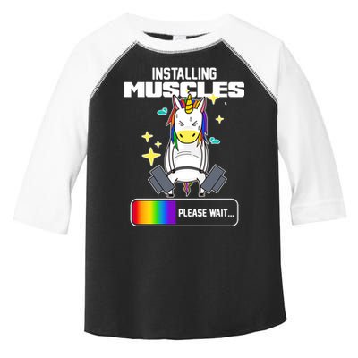 Installing Muscles Unicorn Lifting Toddler Fine Jersey T-Shirt