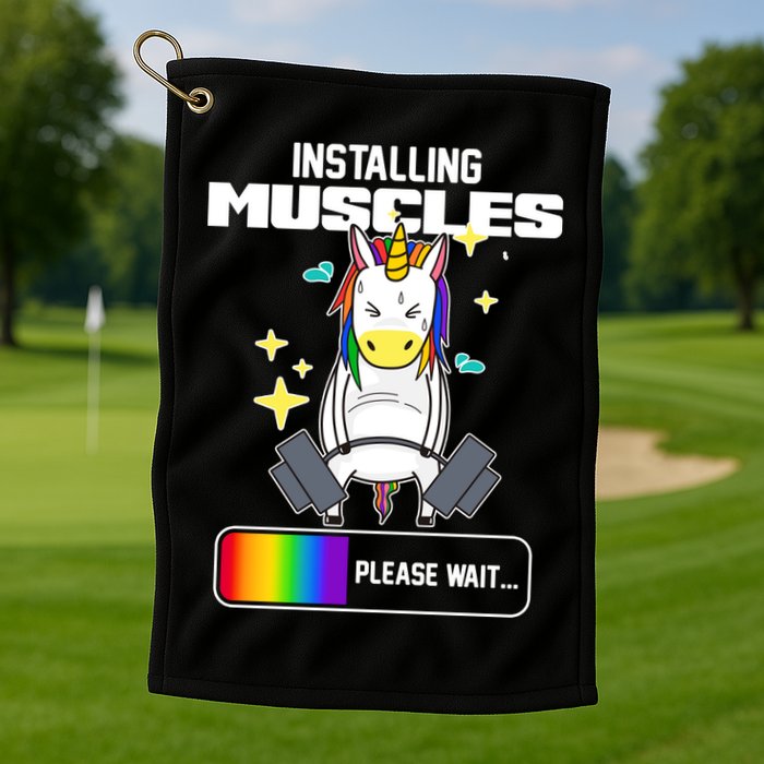 Installing Muscles Unicorn Lifting Golf Towel
