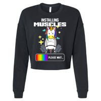 Installing Muscles Unicorn Lifting Cropped Pullover Crew