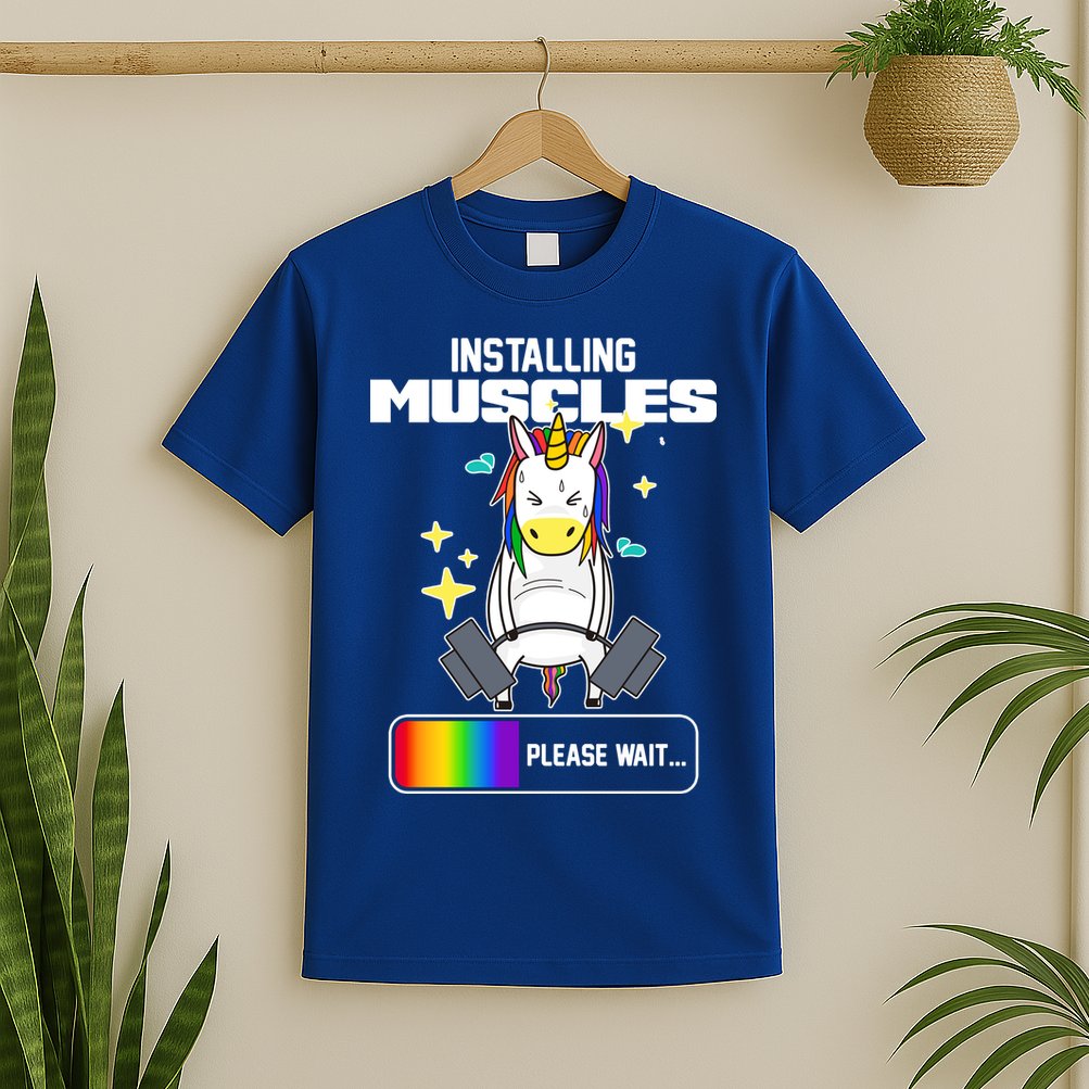 Installing Muscles Unicorn Lifting T-Shirt
