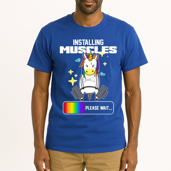 Installing Muscles Unicorn Lifting Tall T-Shirt