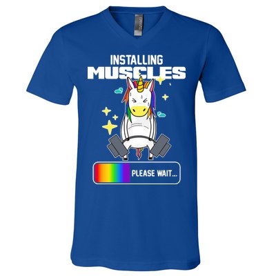 Installing Muscles Unicorn Lifting V-Neck T-Shirt