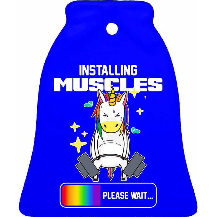 Installing Muscles Unicorn Lifting Ceramic Bell Ornament