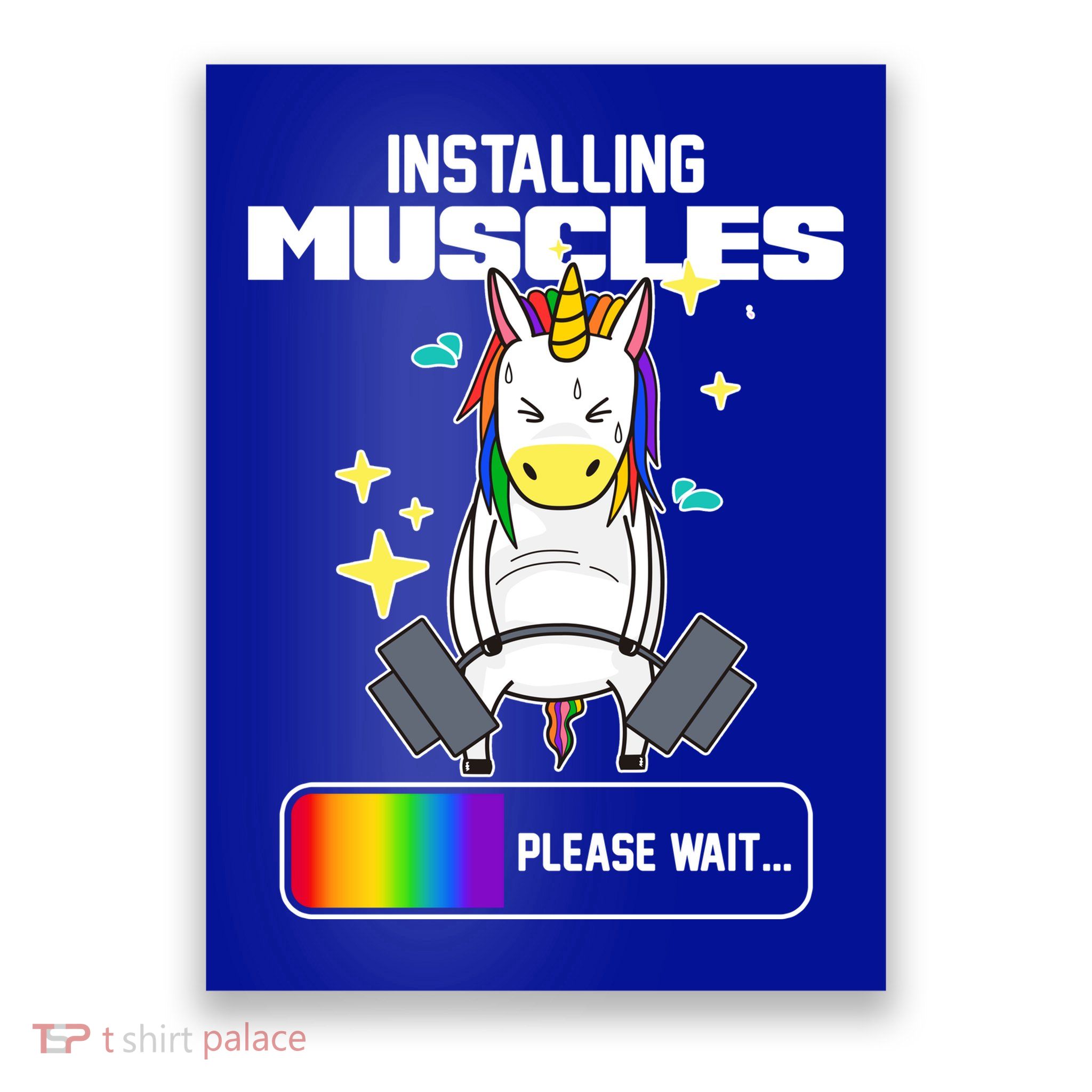 Installing Muscles Unicorn Lifting Poster