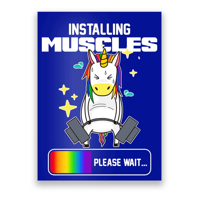 Installing Muscles Unicorn Lifting Poster