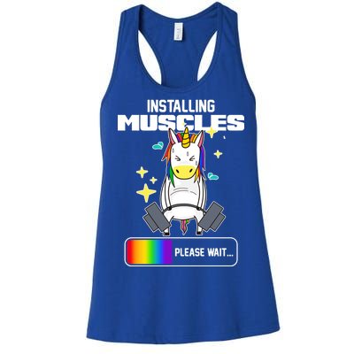 Installing Muscles Unicorn Lifting Women's Racerback Tank