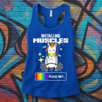 Installing Muscles Unicorn Lifting Womens Tank Top