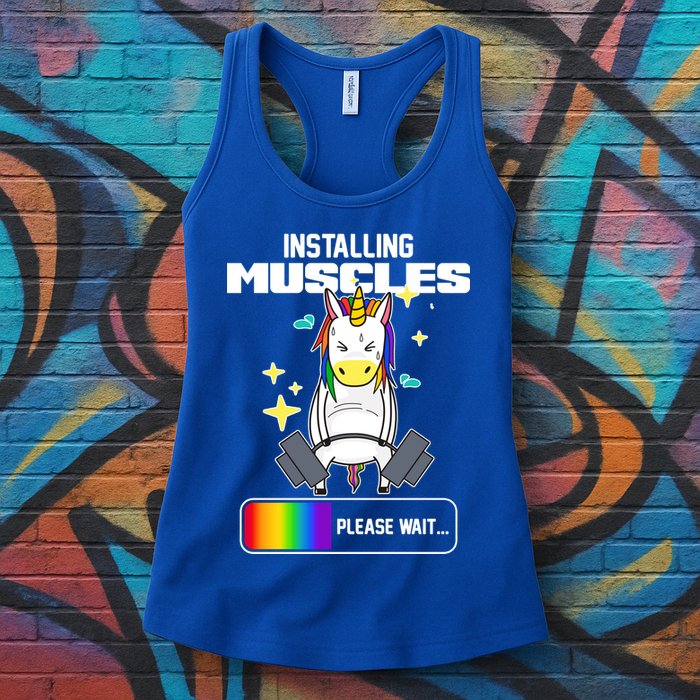 Installing Muscles Unicorn Lifting Womens Tank Top