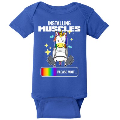 Installing Muscles Unicorn Lifting Baby Bodysuit