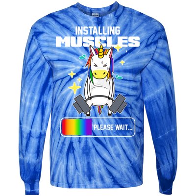 Installing Muscles Unicorn Lifting Tie-Dye Long Sleeve Shirt