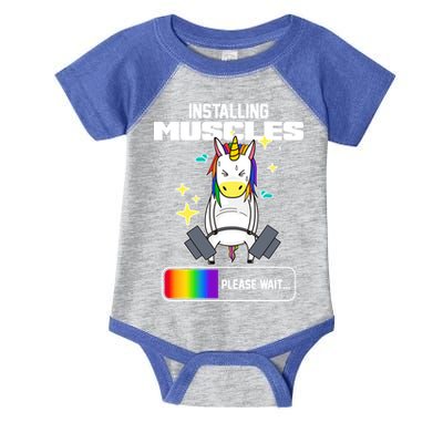 Installing Muscles Unicorn Lifting Infant Baby Jersey Bodysuit