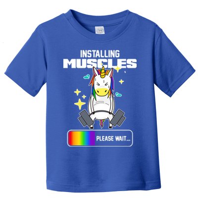 Installing Muscles Unicorn Lifting Toddler T-Shirt
