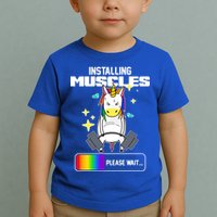 Installing Muscles Unicorn Lifting Toddler T-Shirt