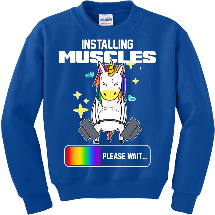 Installing Muscles Unicorn Lifting Kids Sweatshirt