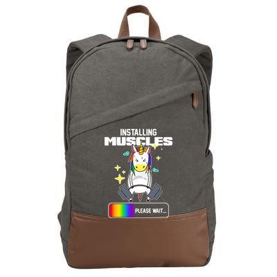 Installing Muscles Unicorn Lifting Cotton Canvas Backpack