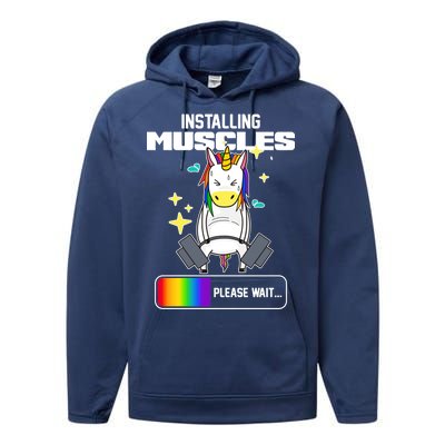 Installing Muscles Unicorn Lifting Performance Fleece Hoodie