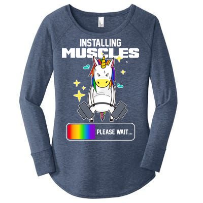 Installing Muscles Unicorn Lifting Women's Perfect Tri Tunic Long Sleeve Shirt