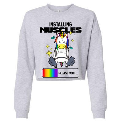 Installing Muscles Unicorn Lifting Cropped Pullover Crew