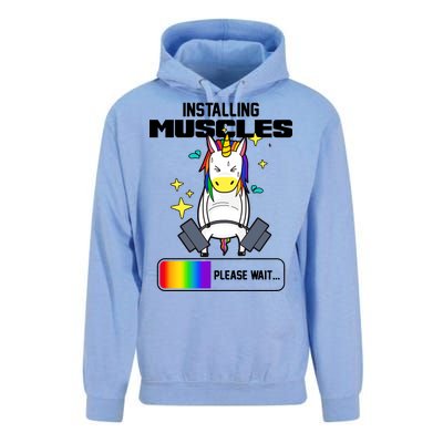 Installing Muscles Unicorn Lifting Unisex Surf Hoodie