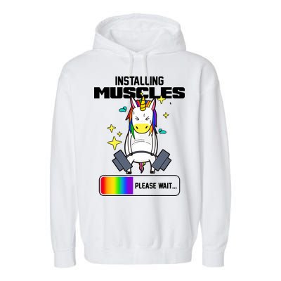 Installing Muscles Unicorn Lifting Garment-Dyed Fleece Hoodie