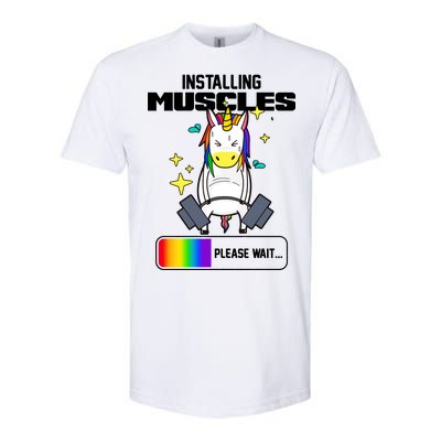 Installing Muscles Unicorn Lifting Softstyle CVC T-Shirt