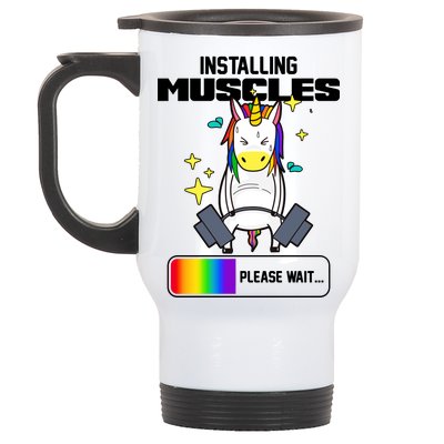 Installing Muscles Unicorn Lifting Stainless Steel Travel Mug