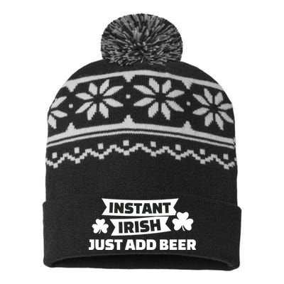 Instant Irish Just Add Beer USA-Made Snowflake Beanie