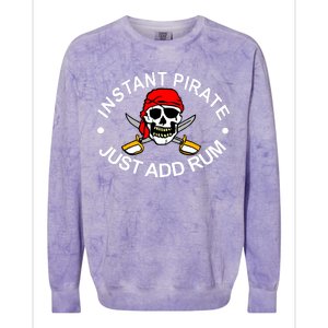 Instant Pirate Just Add Rum Colorblast Crewneck Sweatshirt