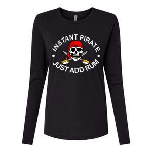 Instant Pirate Just Add Rum Womens Cotton Relaxed Long Sleeve T-Shirt